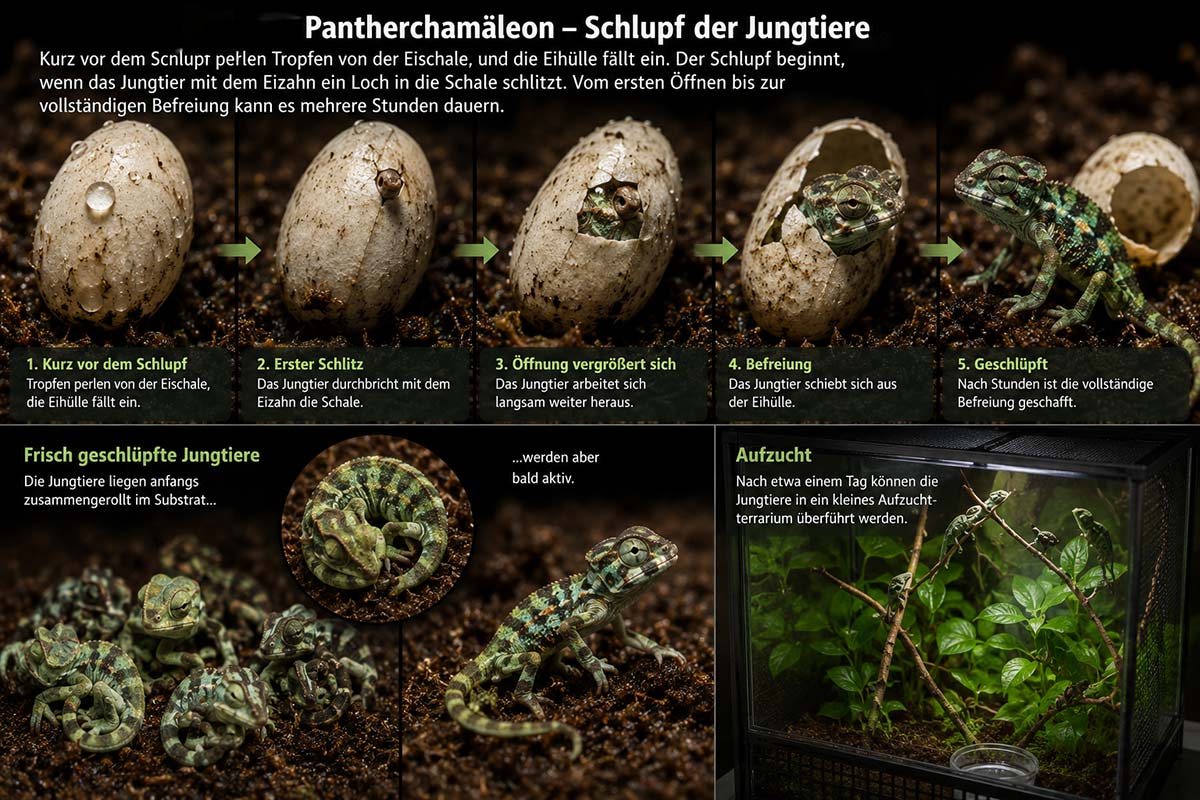  Pantherchamäleon Schlupf der Jungtiere